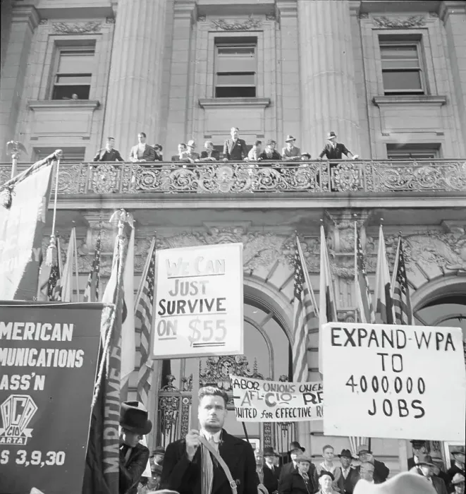 Framed Print : In front of city hall, San Francisco, California, 1939. Creator: Dorothea Lange Framed Print : In front of city hall, San Francisco, California, 1939. Creator: Dorothea Lange