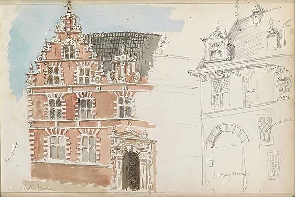 City Hall And De Waag in Hoorn, 1862-1867. Creator: Isaac Gosschalk