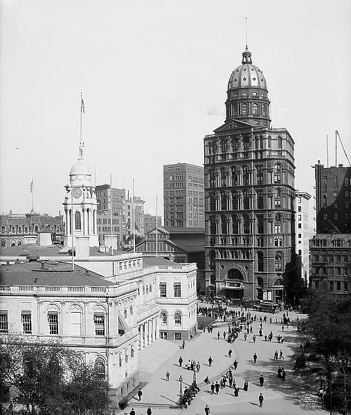 City Hall and World Building, New York. c1905. Creator: Unknown