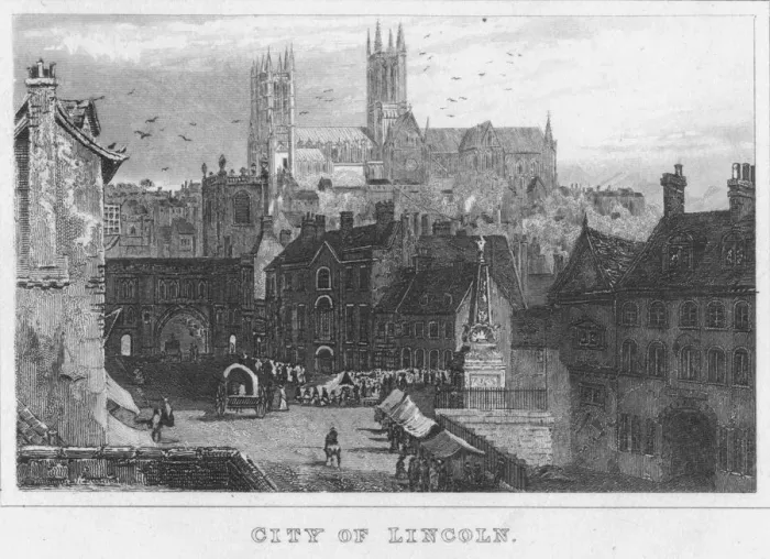 Framed Print : City of Lincoln, 1845. Artist: Thomas Dugdale Framed Print : City of Lincoln, 1845. Artist: Thomas Dugdale