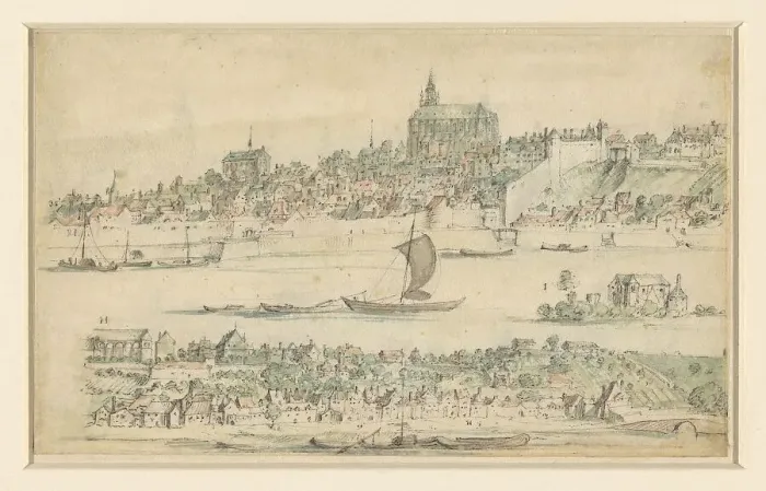 Framed Print : City on the Loire, 1600-1650. Creator: Anon Framed Print : City on the Loire, 1600-1650. Creator: Anon