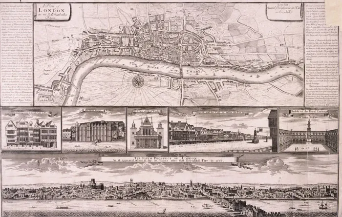 Framed Print : City of London, c1560, (c1750) Framed Print : City of London, c1560, (c1750)