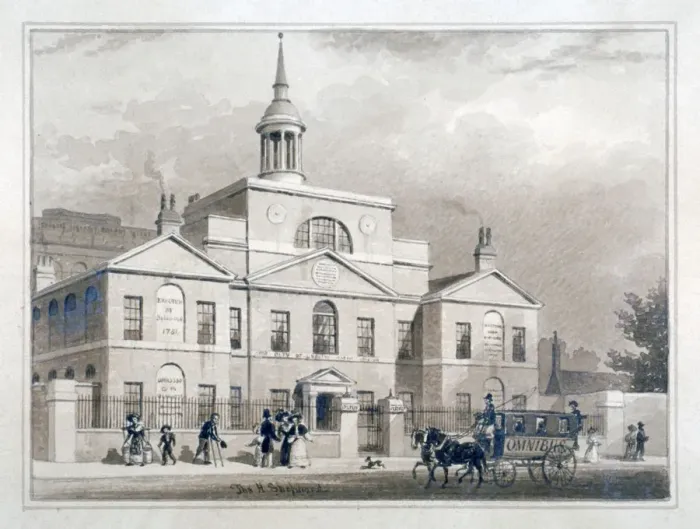 Framed Print : City of London Lying-In Hospital, City Road, Finsbury, London, c1827. Artist Framed Print : City of London Lying-In Hospital, City Road, Finsbury, London, c1827. Artist