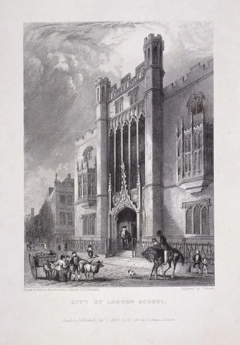 Framed Print : City of London School, London, 1837. Artist: John Woods Framed Print : City of London School, London, 1837. Artist: John Woods