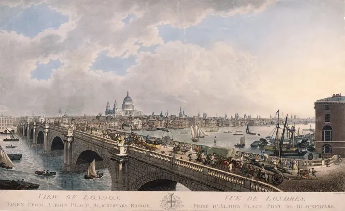 Framed Print : City of London from the South, 1802. Artist: Joseph Constantine Stadler Framed Print : City of London from the South, 1802. Artist: Joseph Constantine Stadler