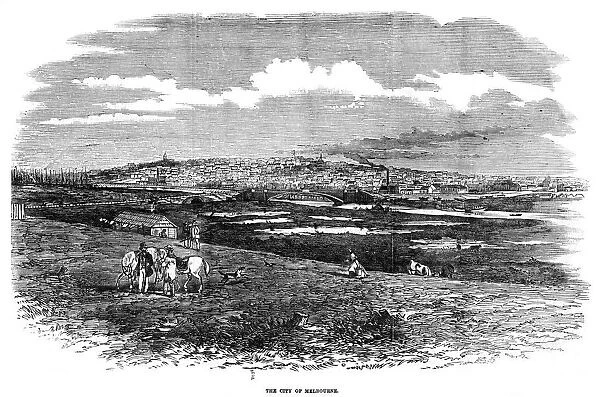 The city of Melbourne, Australia, 1855