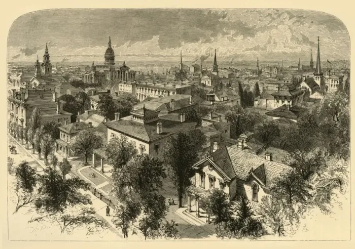 Framed Print : City of Milwaukee, 1874. Creator: Alfred Waud Framed Print : City of Milwaukee, 1874. Creator: Alfred Waud