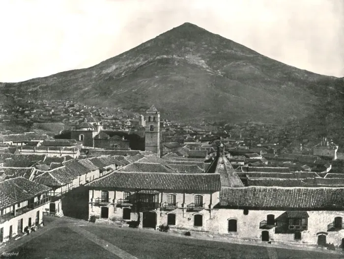 Framed Print : The city and the mountain, Potosi, Bolivia, 1895. Creator: Unknown Framed Print : The city and the mountain, Potosi, Bolivia, 1895. Creator: Unknown