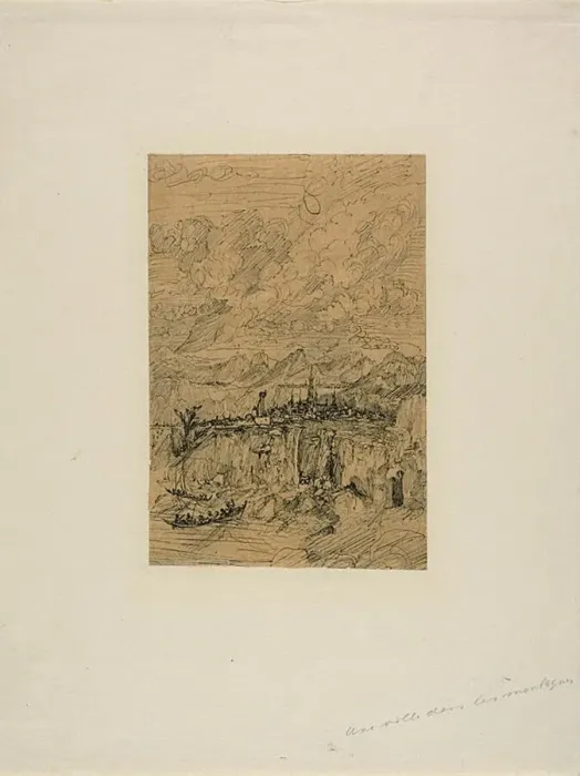 Framed Print : City in the Mountains, n. d. Creator: Rodolphe Bresdin Framed Print : City in the Mountains, n. d. Creator: Rodolphe Bresdin
