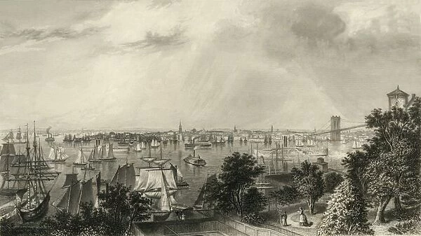 City of New York, from Brooklyn Heights, 1874. Creator: George R. Hall