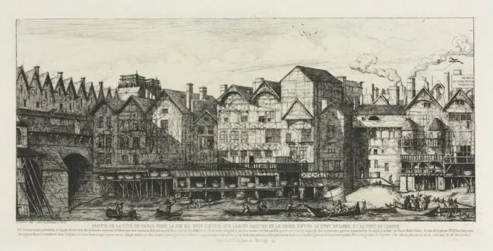 Framed Print : Part of the City of Paris at the End of the Seventeenth Century, 1861. Creator: Charles Meryon Framed Print : Part of the City of Paris at the End of the Seventeenth Century, 1861. Creator: Charles Meryon