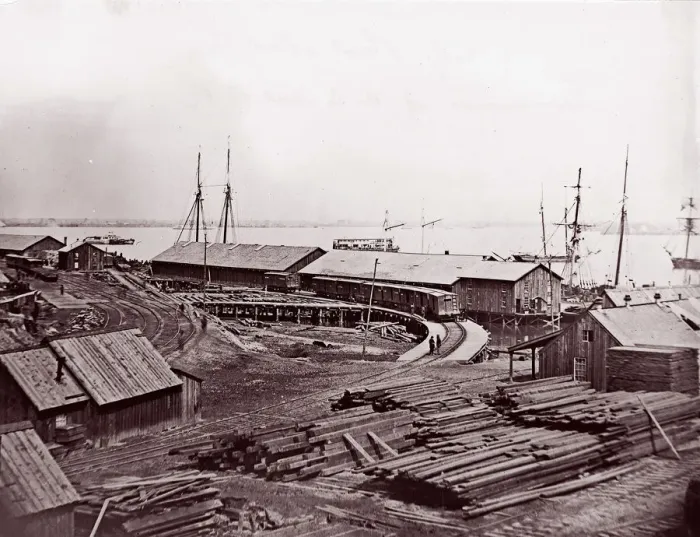 Framed Print : City Point, Virginia. Terminus of U. S. Military Railroad, 1861-65 Framed Print : City Point, Virginia. Terminus of U. S. Military Railroad, 1861-65