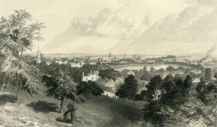 Framed Print : City of Providence, from Prospect Hill, 1872. Creator: Robert Hinshelwood Framed Print : City of Providence, from Prospect Hill, 1872. Creator: Robert Hinshelwood