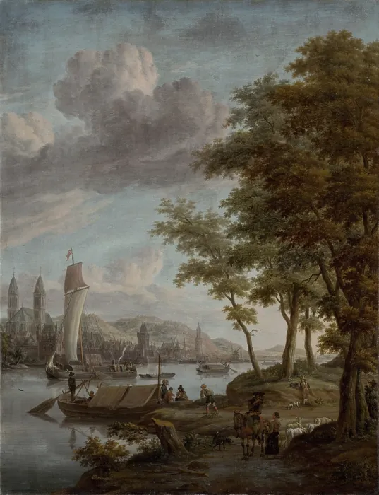 Framed Print : City on a river, 1651-1700. Creator: Jacobus Storck Framed Print : City on a river, 1651-1700. Creator: Jacobus Storck