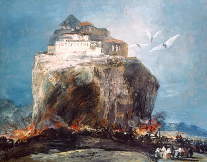 Framed Print : City on the Rock, c1878-1918. Artist: Eugenio Lucas Villamil Framed Print : City on the Rock, c1878-1918. Artist: Eugenio Lucas Villamil
