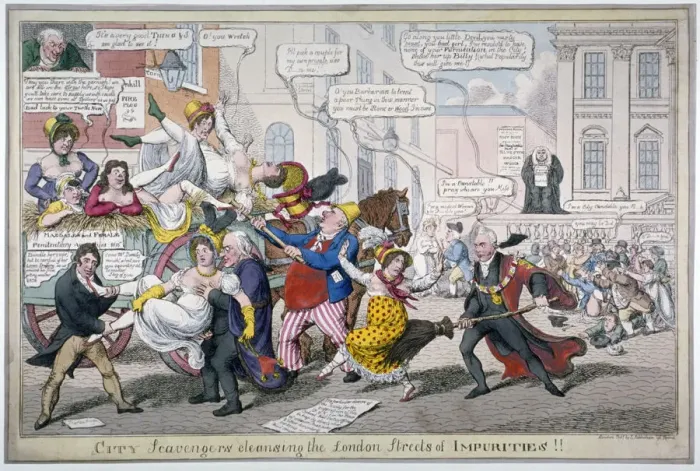 Framed Print : City Scavengers Cleansing the London Streets of Impurities, 1816 Framed Print : City Scavengers Cleansing the London Streets of Impurities, 1816