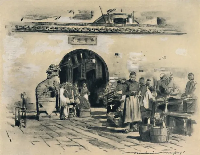 Framed Print : In the City of Shanghai, 1903. Artist: Mortimer L Menpes Framed Print : In the City of Shanghai, 1903. Artist: Mortimer L Menpes
