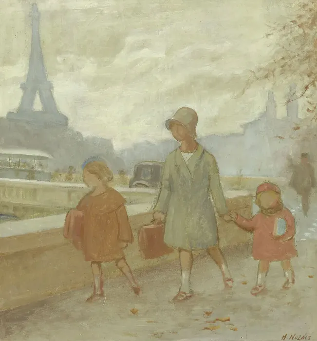 Framed Print : The city: sketch for the playground of the girls school in rue Dupleix... c.1933. Creator: Henri Nozais Framed Print : The city: sketch for the playground of the girls school in rue Dupleix... c.1933. Creator: Henri Nozais
