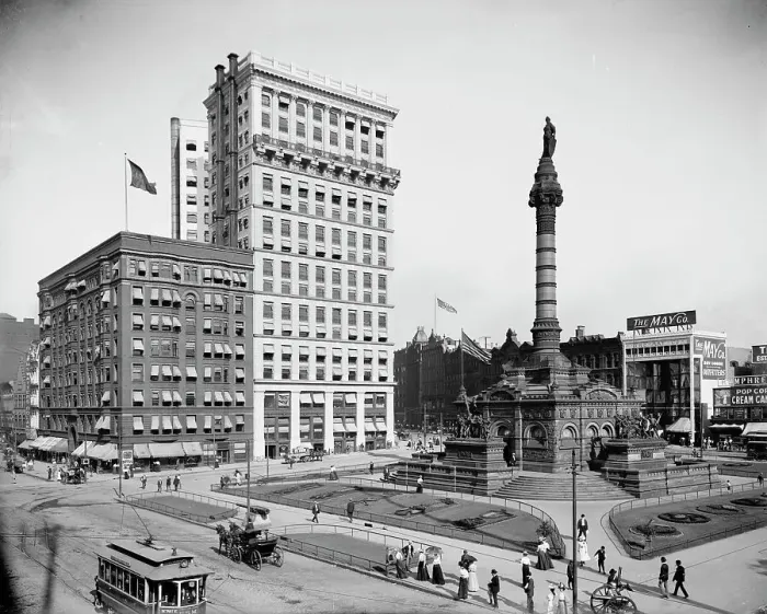 Framed Print : City Square, Cleveland, ca 1900. Creator: Unknown Framed Print : City Square, Cleveland, ca 1900. Creator: Unknown