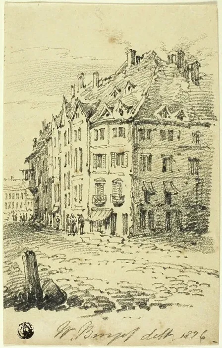 Framed Print : City Street, 1876. Creator: William Burges Framed Print : City Street, 1876. Creator: William Burges