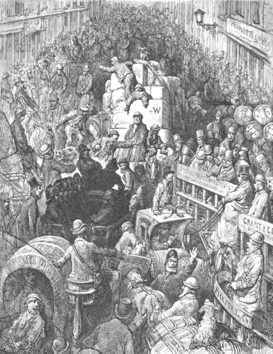 Framed Print : A City Thoroughfare, 1872. Creator: Gustave Doré Framed Print : A City Thoroughfare, 1872. Creator: Gustave Doré