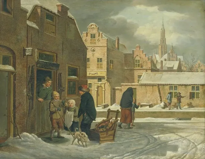 Framed Print : City View in the Winter, 1790-1813. Creator: Dirk Jan van der Laan Framed Print : City View in the Winter, 1790-1813. Creator: Dirk Jan van der Laan