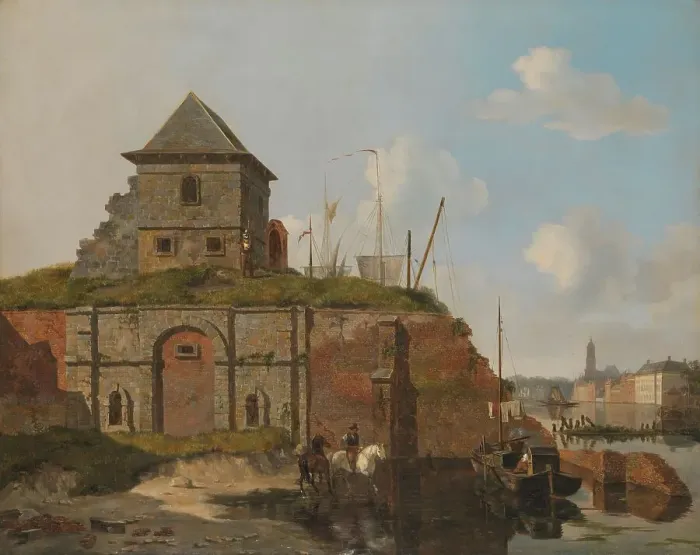 Framed Print : City Wall with Gunpowder Magazine, 1830. Creator: Carel Jacobus Behr Framed Print : City Wall with Gunpowder Magazine, 1830. Creator: Carel Jacobus Behr
