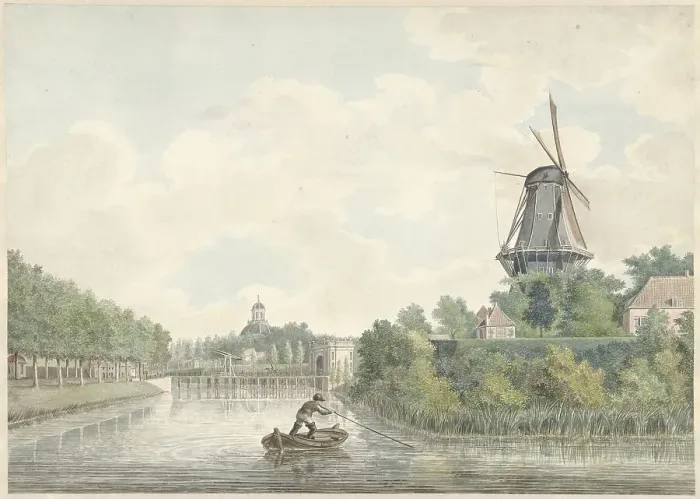 Framed Print : City walls of Middelburg with the Koepoort, the Oostkerk and a mill, 1700-1800. Creator: Anon Framed Print : City walls of Middelburg with the Koepoort, the Oostkerk and a mill, 1700-1800. Creator: Anon