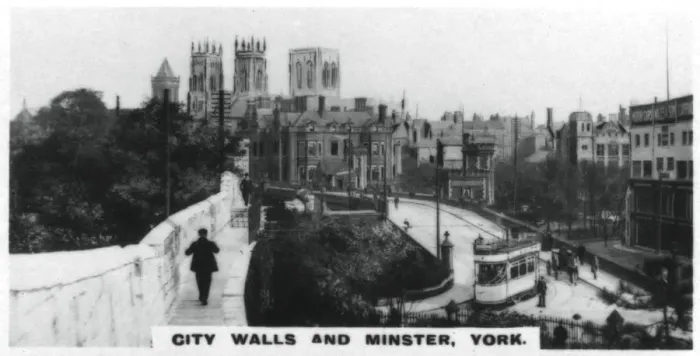 Framed Print : City walls and Minster, York, c1920s Framed Print : City walls and Minster, York, c1920s