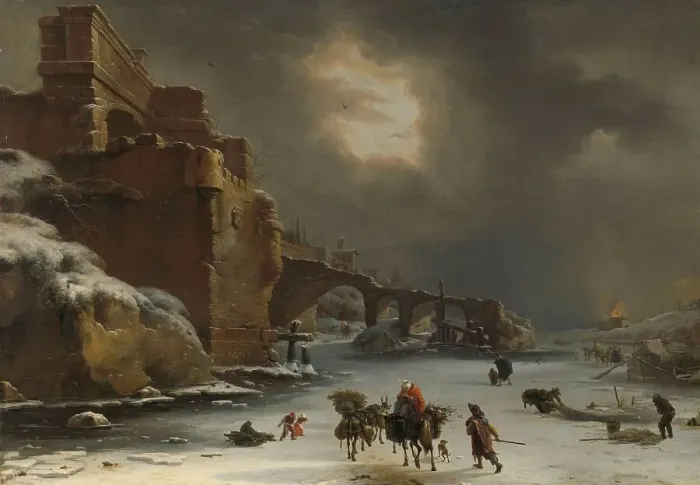 Framed Print : City Walls in Winter, c.1650-c.1670. Creator: Willem Schellinks Framed Print : City Walls in Winter, c.1650-c.1670. Creator: Willem Schellinks
