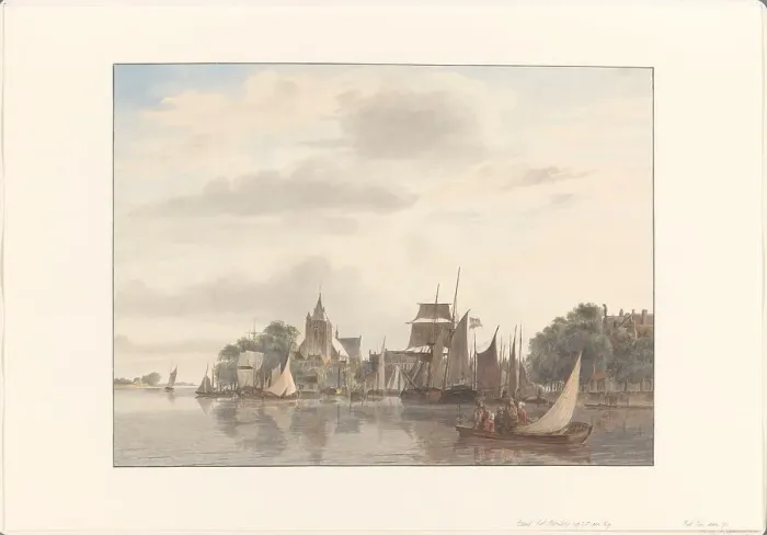 Framed Print : City on the water, 1845. Creator: Hendrik Abraham Klinkhamer Framed Print : City on the water, 1845. Creator: Hendrik Abraham Klinkhamer
