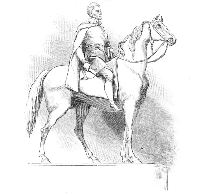 Framed Print : The City Wellington Statue, 1844. Creator: Unknown Framed Print : The City Wellington Statue, 1844. Creator: Unknown