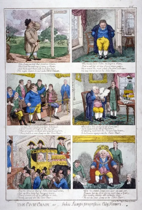 Framed Print : The civic chair - or - John Lumps progress in City honors, c1815 Framed Print : The civic chair - or - John Lumps progress in City honors, c1815