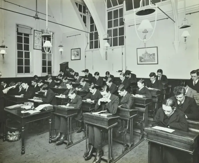 Framed Print : Civil Service class for male students, Hammersmith Commercial Institute, London, 1913 Framed Print : Civil Service class for male students, Hammersmith Commercial Institute, London, 1913