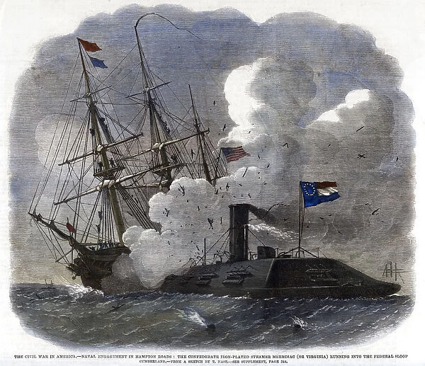 The Civil War in America - Naval Engagement in Hampton Roads... 1862
