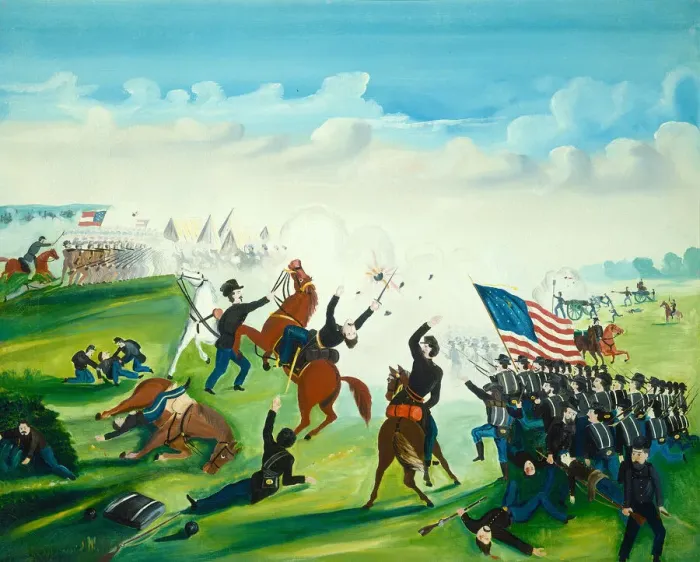 Framed Print : Civil War Battle, 1861 or after. Creator: Unknown Framed Print : Civil War Battle, 1861 or after. Creator: Unknown