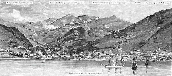 The Civil War in Chili, The Battle outside Valparaiso, 1891. Creator: Unknown