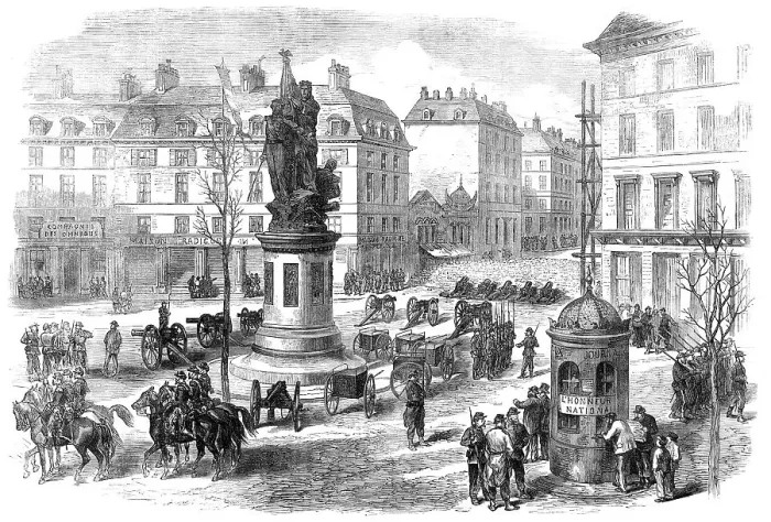 Framed Print : The Civil War in Paris: barricades in the Place Clichy, 1871. Creator: Unknown Framed Print : The Civil War in Paris: barricades in the Place Clichy, 1871. Creator: Unknown