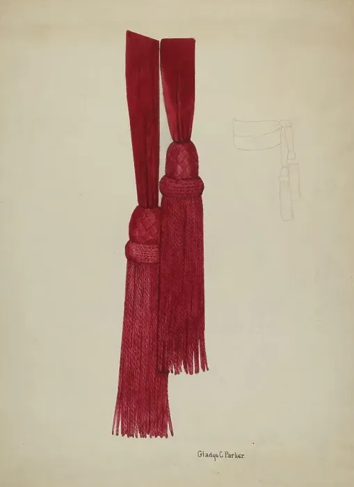 Framed Print : Civil War Sash, c. 1936. Creator: Gladys C. Parker Framed Print : Civil War Sash, c. 1936. Creator: Gladys C. Parker