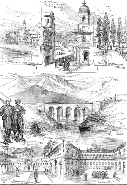 Framed Print : The Civil War in Spain: Carlist sketches from Navarre, 1874. Creator: Unknown Framed Print : The Civil War in Spain: Carlist sketches from Navarre, 1874. Creator: Unknown