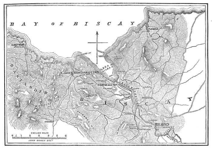 Framed Print : The Civil War in Spain: plan of Bilbao and Somorrostro, 1874. Creator: Unknown Framed Print : The Civil War in Spain: plan of Bilbao and Somorrostro, 1874. Creator: Unknown