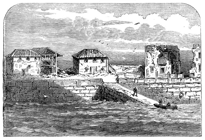 Framed Print : The Civil War in Spain: ruined houses at Las Carenas, 1874. Creator: Unknown Framed Print : The Civil War in Spain: ruined houses at Las Carenas, 1874. Creator: Unknown