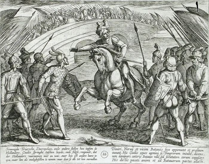 Framed Print : Civilis Separates Germans and Dutch Troops, Publshed 1612. Creator: Antonio Tempesta Framed Print : Civilis Separates Germans and Dutch Troops, Publshed 1612. Creator: Antonio Tempesta