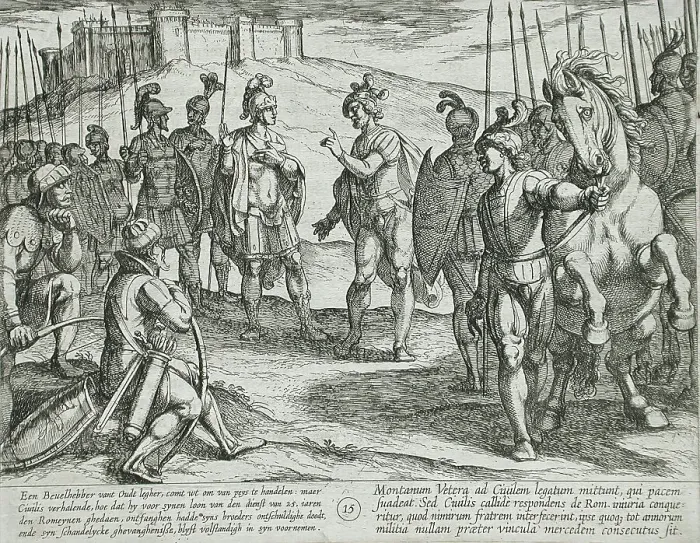 Framed Print : Civilis Treating with a Roman Commander, Publshed 1612. Creator: Antonio Tempesta Framed Print : Civilis Treating with a Roman Commander, Publshed 1612. Creator: Antonio Tempesta