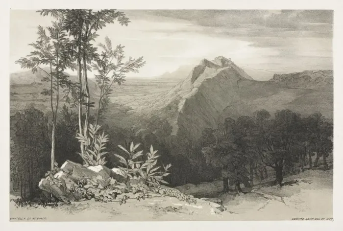 Framed Print : Civitella di Subiaco, c. 1840. Creator: Edward Lear (British, 1812-1888)