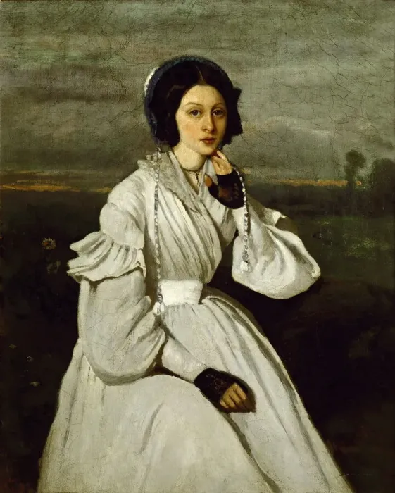 Framed Print : Claire Sennegon, 1837. Creator: Corot, Jean-Baptiste Camille (1796-1875) Framed Print : Claire Sennegon, 1837. Creator: Corot, Jean-Baptiste Camille (1796-1875)