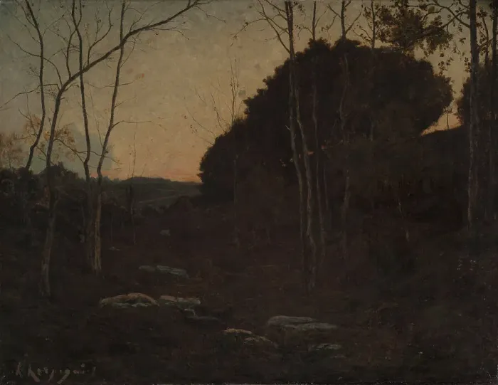 Framed Print : Clairière en forêt, Fontainebleau, c.1866. Creator: Henri-Joseph Harpignies Framed Print : Clairière en forêt, Fontainebleau, c.1866. Creator: Henri-Joseph Harpignies