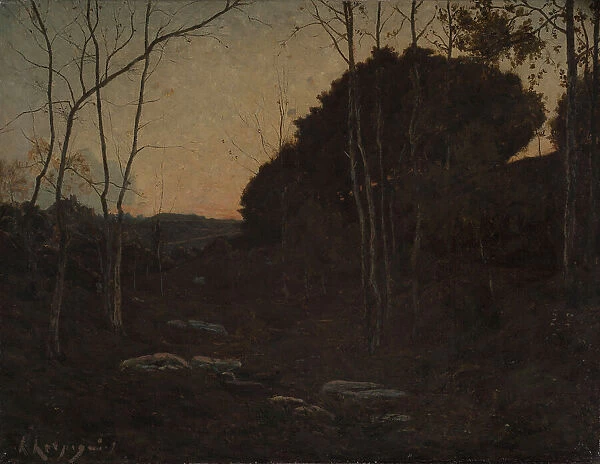 Clairière en forêt, Fontainebleau, c.1866. Creator: Henri-Joseph Harpignies