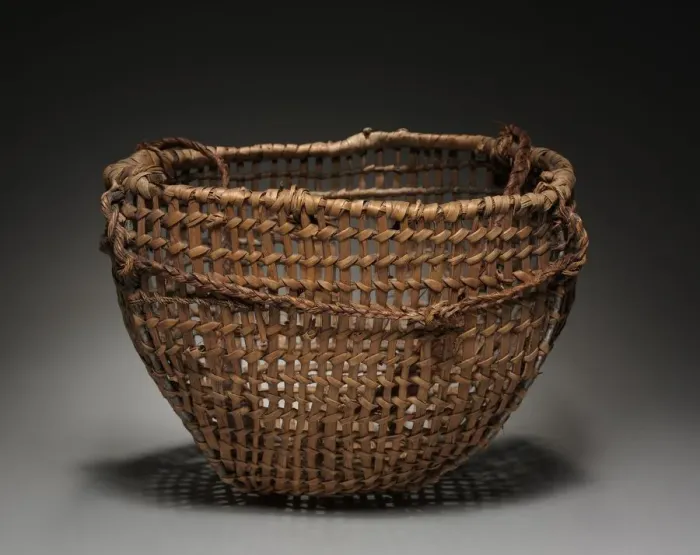 Framed Print : Clam basket with Tump Line, late 1800. Creator: Unknown Framed Print : Clam basket with Tump Line, late 1800. Creator: Unknown