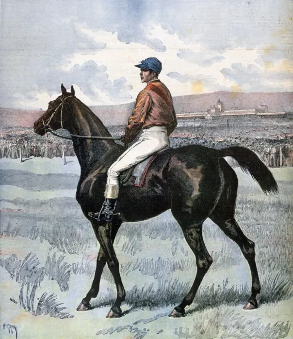 Framed Print : Clamart, winner of the Grand Prix de Paris, owned by Edmond Blanc, 1892. Artist: Henri Meyer Framed Print : Clamart, winner of the Grand Prix de Paris, owned by Edmond Blanc, 1892. Artist: Henri Meyer